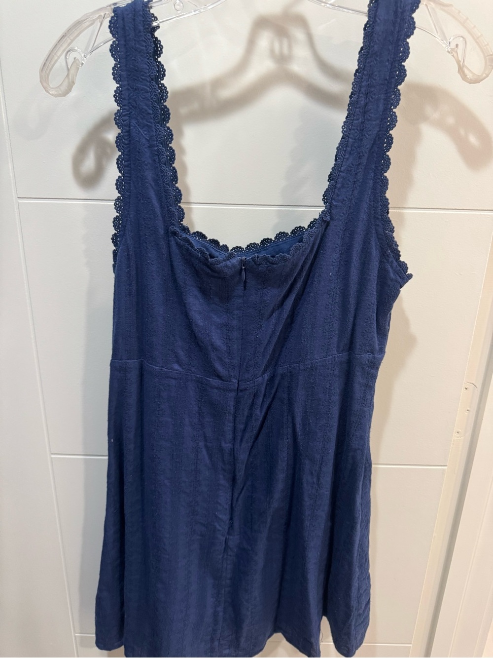 Princess Polly Navy Blue Mini Dress with Lace Trim - Picture 2 of 3